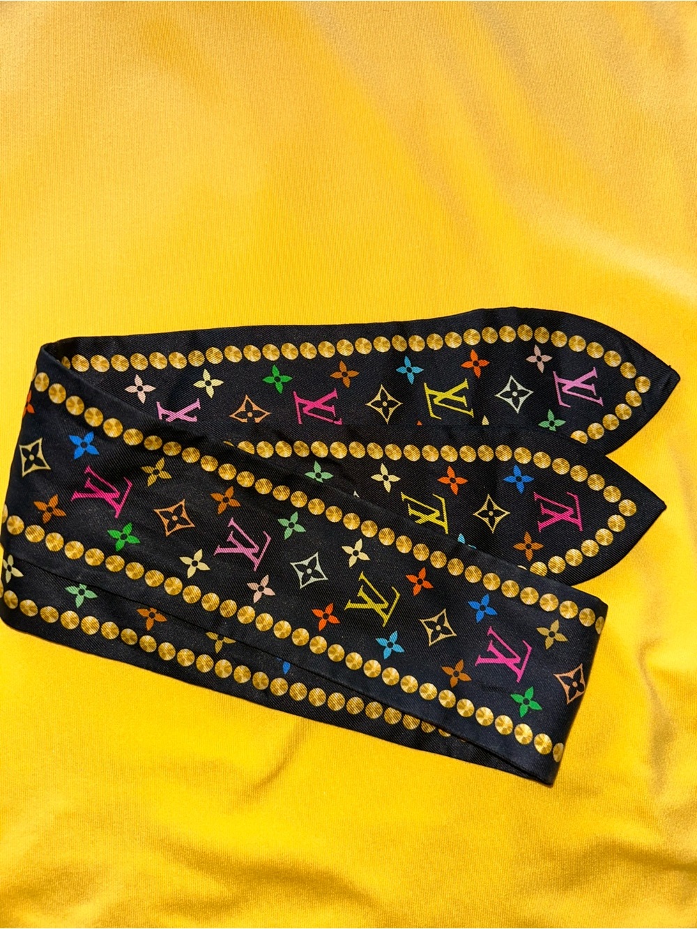 Louis Vuitton limited edition multicolor bandeau silk scarf authentic!